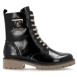 Schwarze Damenstiefel aus Lackleder Remonte D8663-00