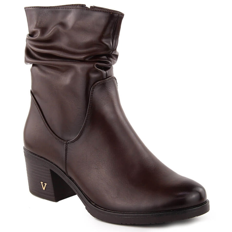 Braune Damenstiefel mit hohen Absätzen Vinceza 10547