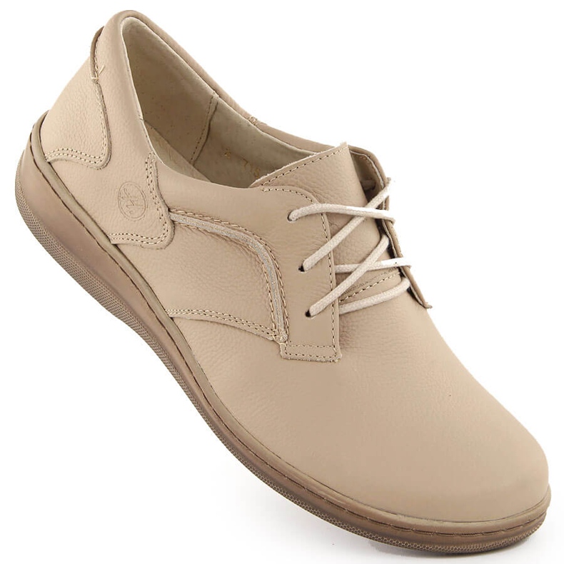 Bequeme beige Damen-Lederschuhe Helios 715