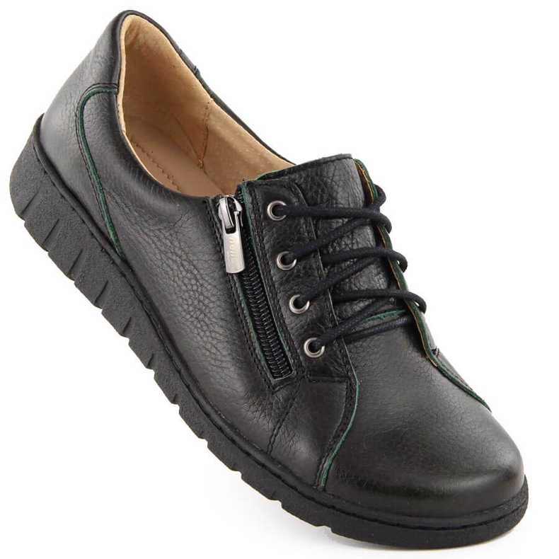 Bequeme Damen-Lederschuhe, grün Helios 429.567