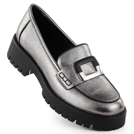 Damen-Loafer mit metallischer Silberverzierung Potocki 12420