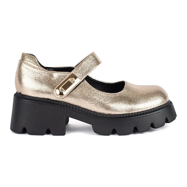 Goldene Damen-Plateauschuhe