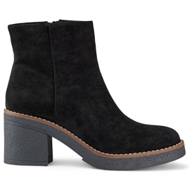 Schwarze klassische Damen-Stiefeletten mit hohem Absatz