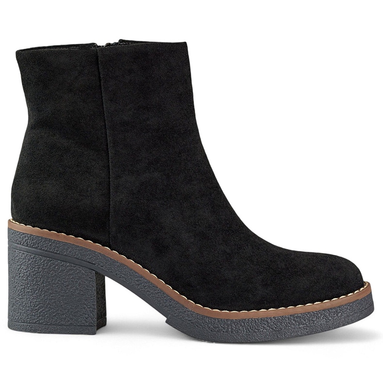 Schwarze klassische Damen-Stiefeletten mit hohem Absatz