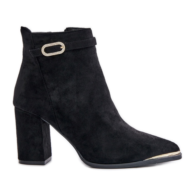 Isolierte Damen-Stiefeletten mit spitzer Spitze und hohem Absatz, Black Laoreina schwarz