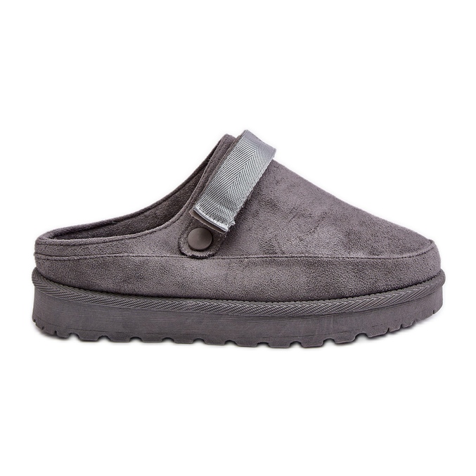 Pelzisolierte Damen-Flip-Flops mit Plateausohle Azida in Grau