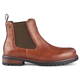 Braune Damen-Chelsea-Stiefel mit flacher Sohle, braune Stiefel