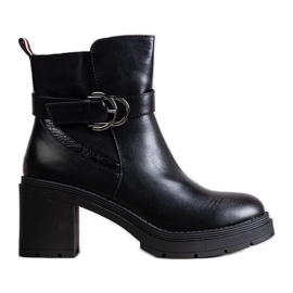 Schwarze Mirka-Stiefeletten mit hohem Absatz