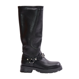 Isolierte Damenstiefel mit Reißverschluss aus Öko-Leder in Schwarz von Tialethe