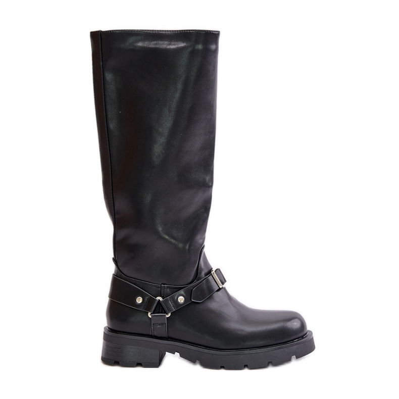 Isolierte Damenstiefel mit Reißverschluss aus Öko-Leder in Schwarz von Tialethe