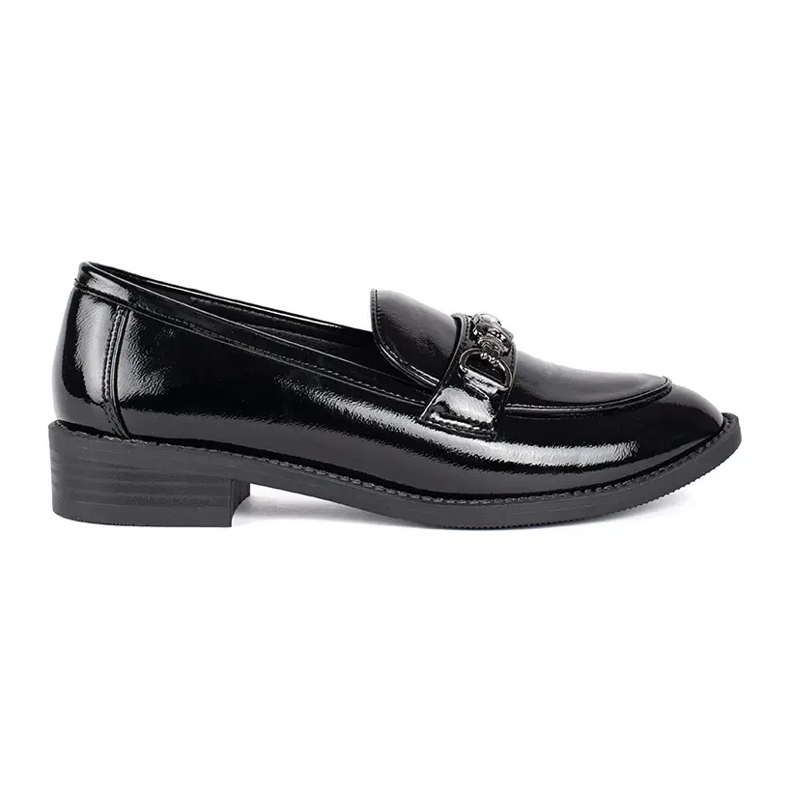 Goodin Lackierte schwarze Damen-Loafer