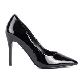 Schwarze Lack-Stilettos für Damen
