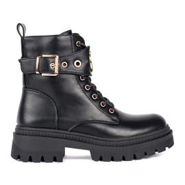 Seastar Schwarze Damenstiefelette mit Zierriemen