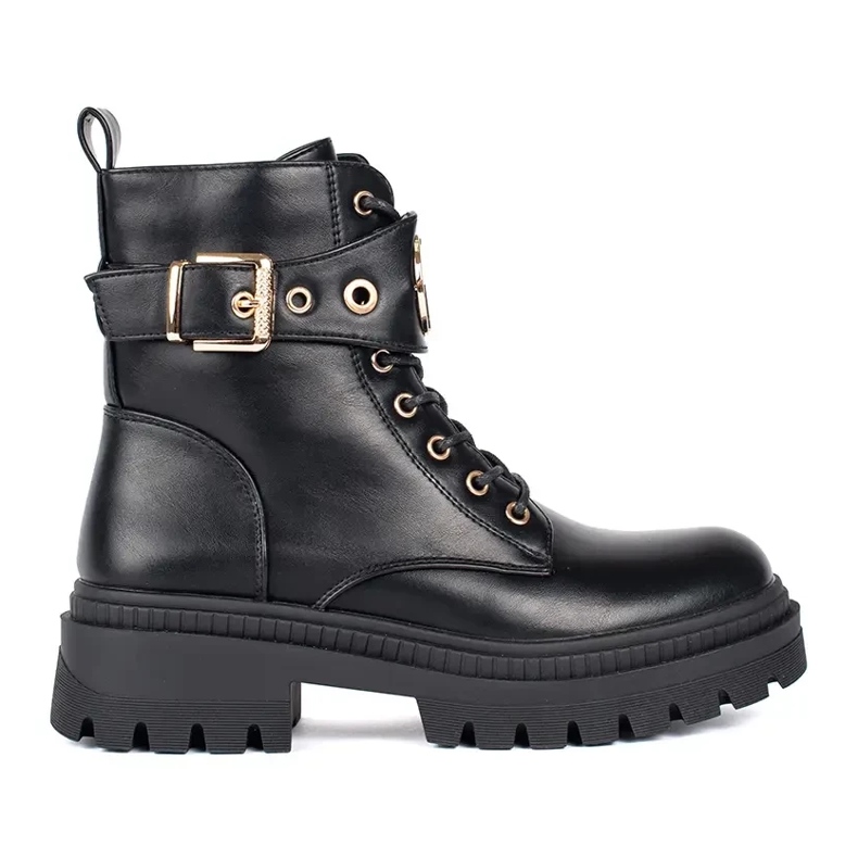 Seastar Schwarze Damenstiefelette mit Zierriemen
