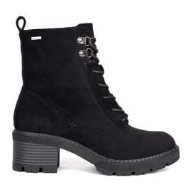 Schwarze Wildlederstiefeletten mit Schnürung