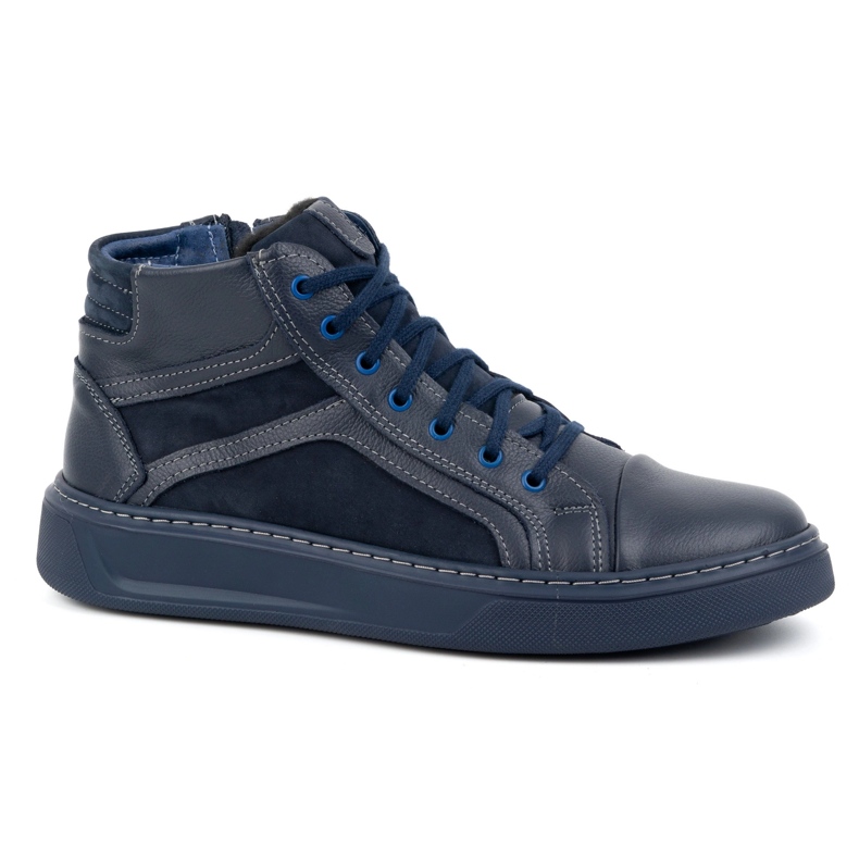 Olivier Herren-Lederschuhe, Winter-Sneaker 886K, Marineblau