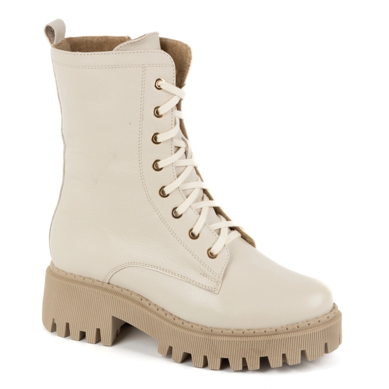 Olivier Damen-Lederstiefel, isoliert, 401BB, erbsenbeige