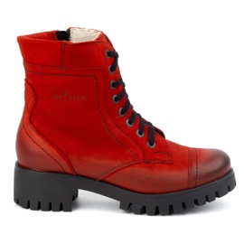 Olivier Damen-Lederstiefel, isoliert, 272BB, rot