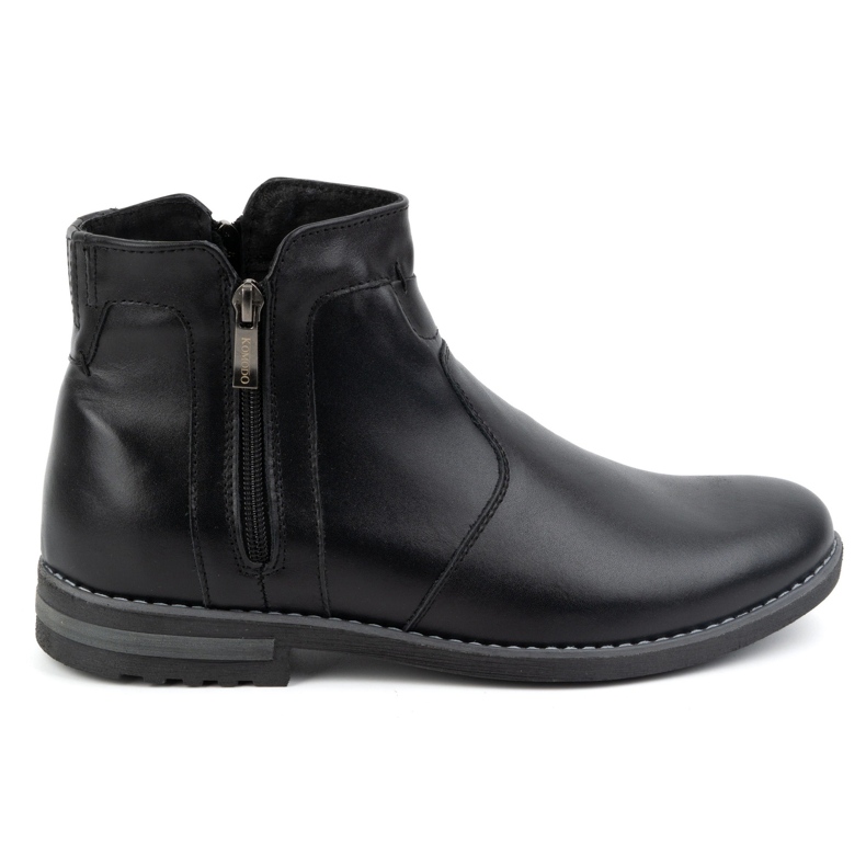 KOMODO Herren-Winterstiefel aus Leder, isolierte Chelsea-Stiefel 887K, schwarz