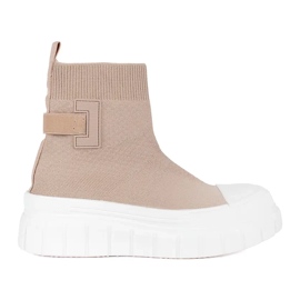 Seastar Beigefarbene Sneaker mit hohem Plateau