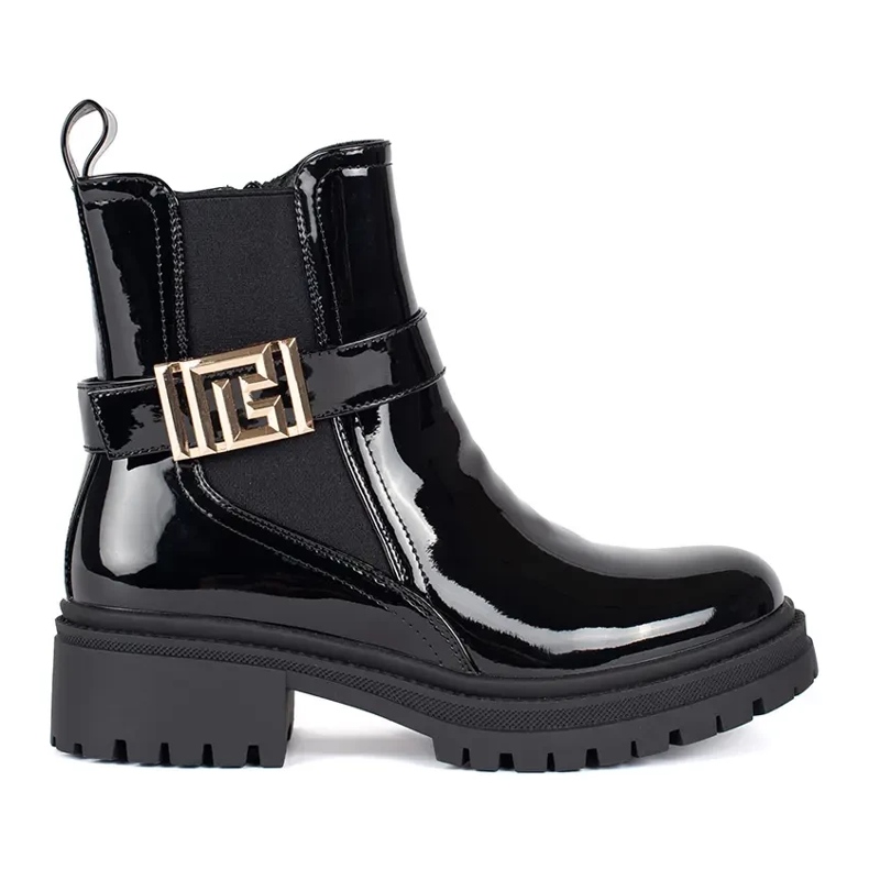 Seastar Schwarze Chelsea-Stiefel aus Lack für Damen