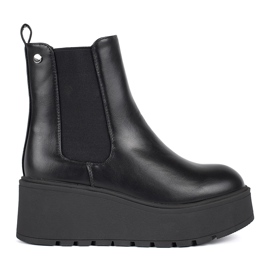 Seastar Schwarze Chelsea-Stiefel für Damen mit Keilabsatz