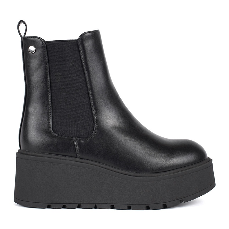 Seastar Schwarze Chelsea-Stiefel für Damen mit Keilabsatz