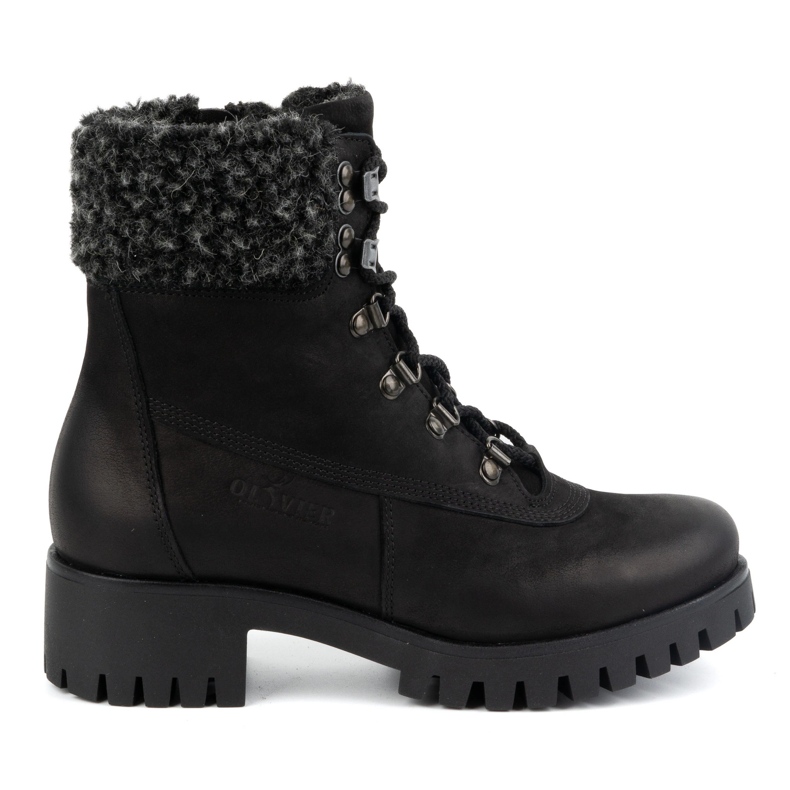 Olivier Damen-Lederstiefel, isolierte Winterstiefel, 330BB, schwarz