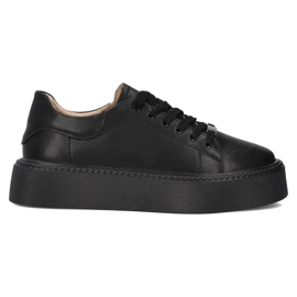 Filippo DP6119/24 Bk Ledersneaker, schwarz