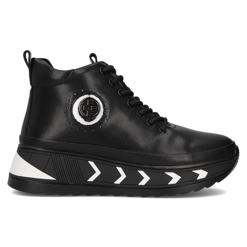 Filippo DBT4214/24 Bk Wh Leder-Plateaustiefel, schwarz