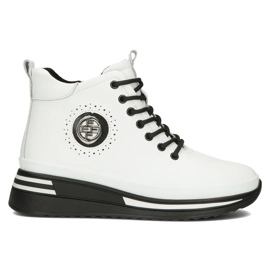 Filippo DBT4215/24 Wh Leder-Plateaustiefel, weiß