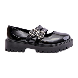 Damenschuhe mit schwarzen Terion-Lackriemen