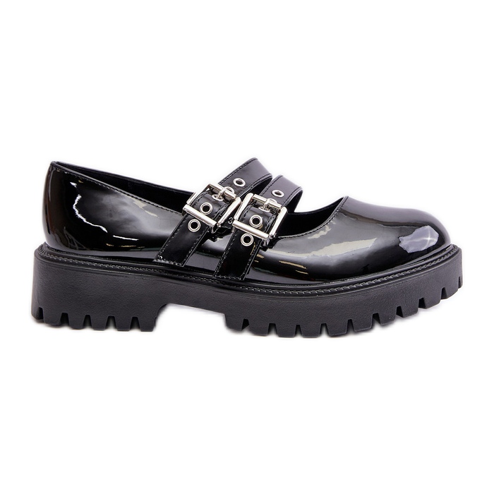 Damenschuhe mit schwarzen Terion-Lackriemen