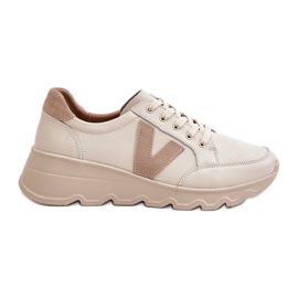 Vinceza 7918 Beige Damen-Sportschuhe aus Leder