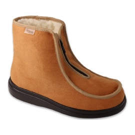 Befado Dr.Orto Damenhausschuhe isoliert mit Wolle 996D014 Kamel beige