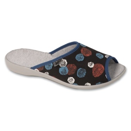 Befado Damenhausschuhe mit Muster 255D001 schwarz