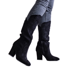 Schwarze Amare-Stiefel mit hohen Absätzen