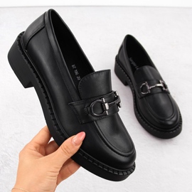 Damen-Loafer mit Verzierung, schwarz Sergio Leone BT196