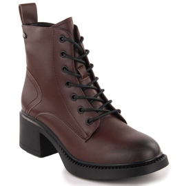 Braune Damen-Lederstiefeletten Vinceza 66722