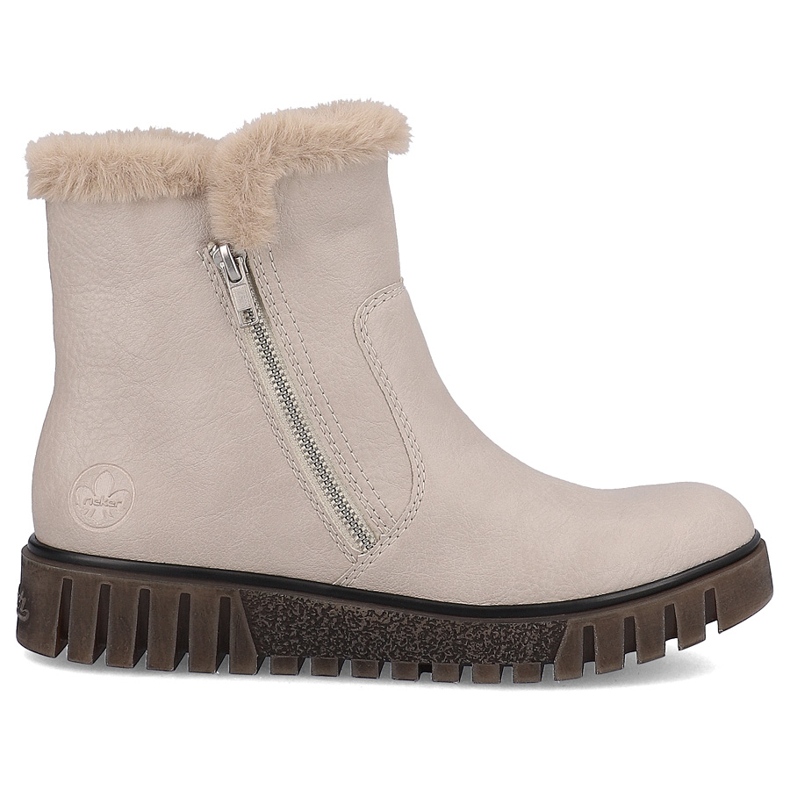 Beige Damenstiefel mit Fell Rieker Y3481-60