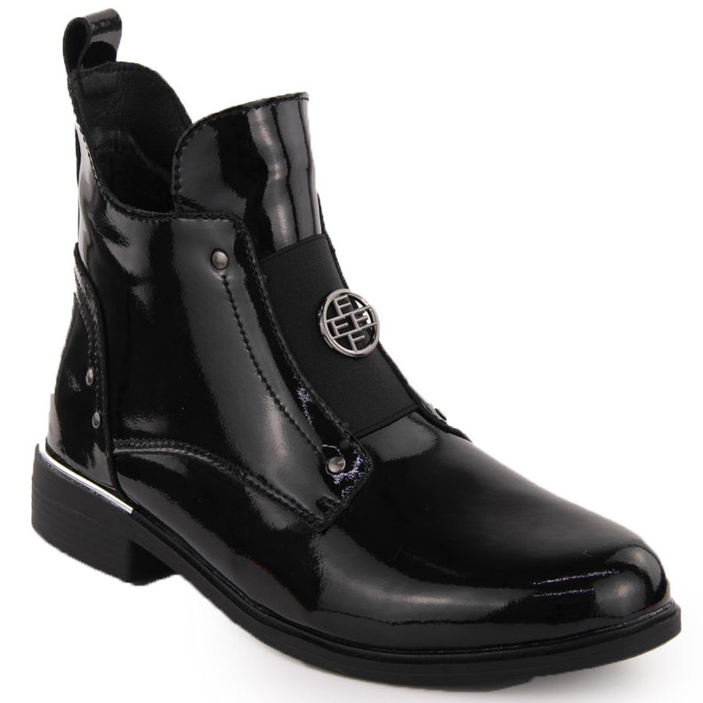 Filippo DBT4750 schwarze Damenstiefeletten aus Lackleder