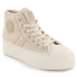 Beige isolierte Schaffell-Sneaker Big Star OO274A444