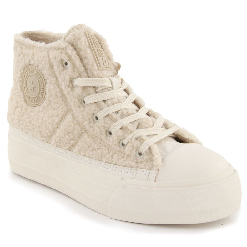 Beige isolierte Schaffell-Sneaker Big Star OO274A444