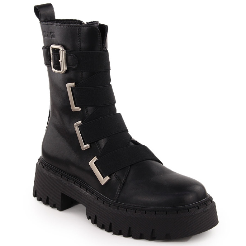 Damen-Arbeiterstiefel aus Leder, schwarz Big Star OO274A256