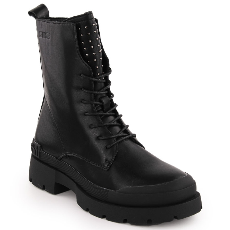 Damen-Arbeiterstiefel aus Leder mit Nieten, schwarz Big Star OO274A269