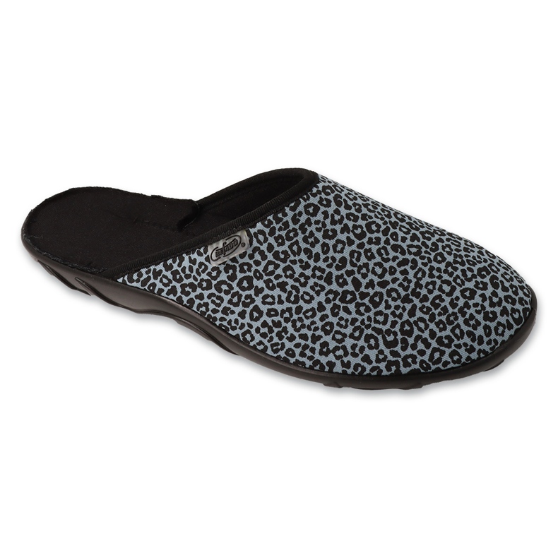 Befado Damen-Hausschuhe mit Animal-Print 235D205 grau/schwarz