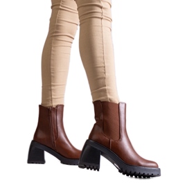 Braune Damenstiefeletten aus Öko-Leder Ariane