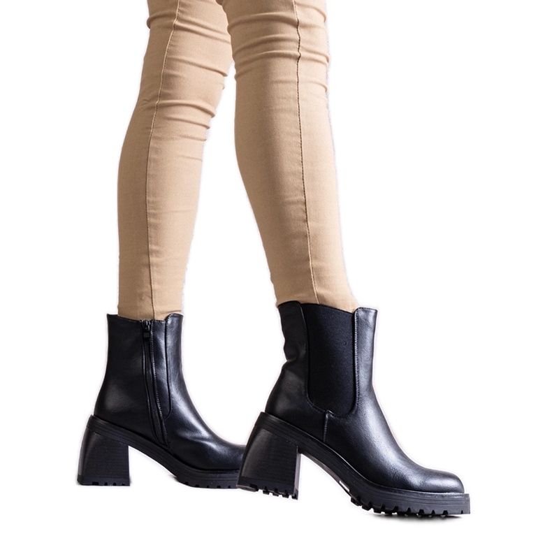 Schwarze Damenstiefeletten aus Ariane-Öko-Leder