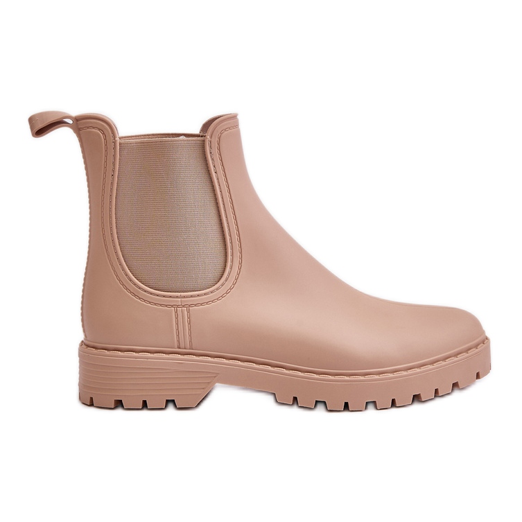 Damen-Gummistiefel mit elastischen Einsätzen, Beige Ciariel