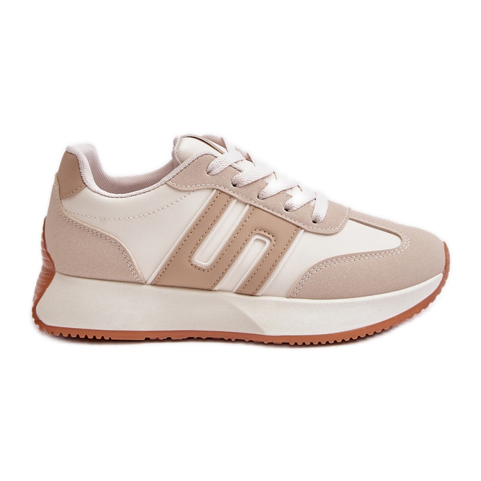 Damen-Sneaker, Sportschuhe auf der Plattform, Beige Thari